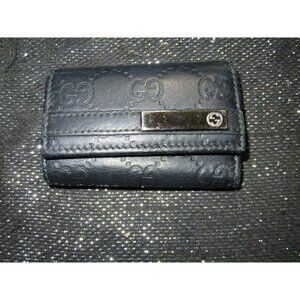 Gucci GG Guccissima Black Italian leather vintage keyholder wallet monogram